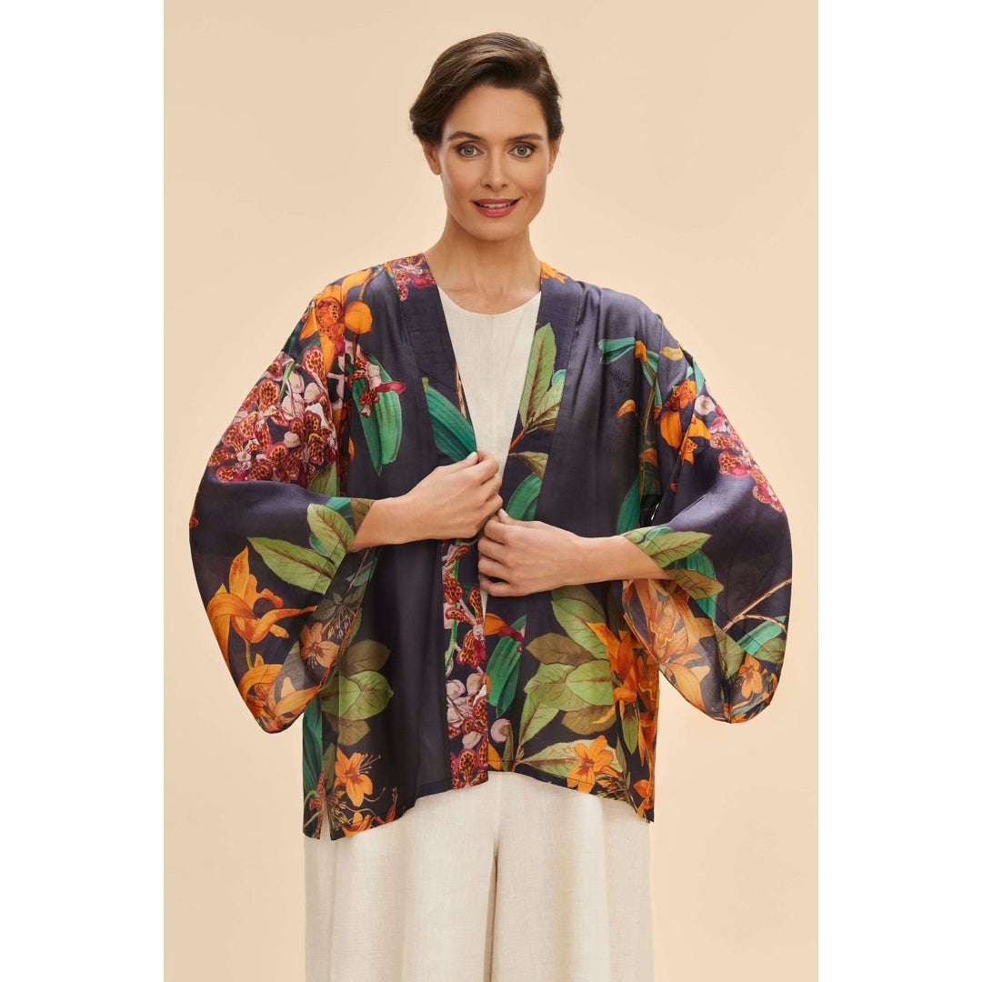 Powder - Botany Bliss In Charcoal Kimono Jacket