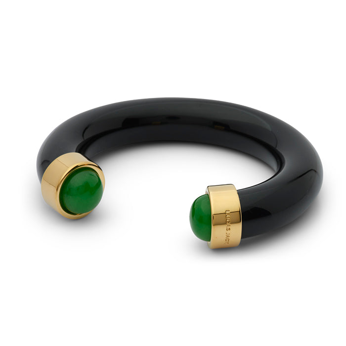 Thick Resin Bangle w Quartz End