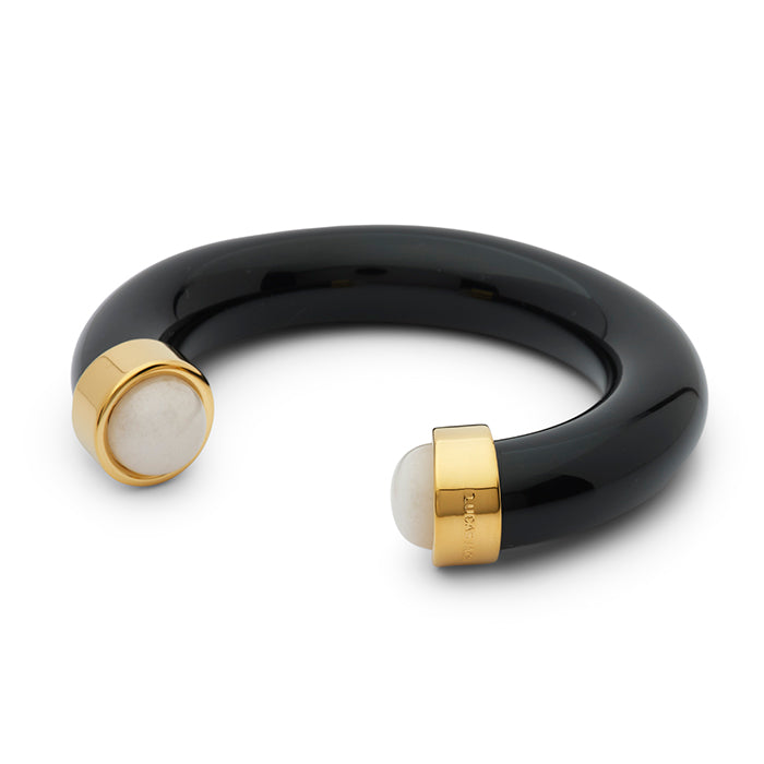 Thick Resin Bangle w Quartz End