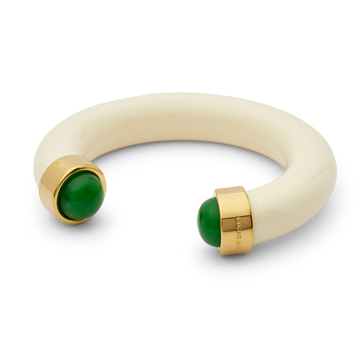 Thick Resin Bangle w Quartz End