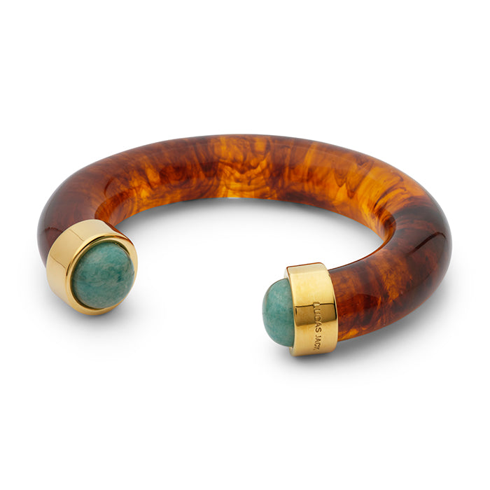 Thick Resin Bangle w Quartz End