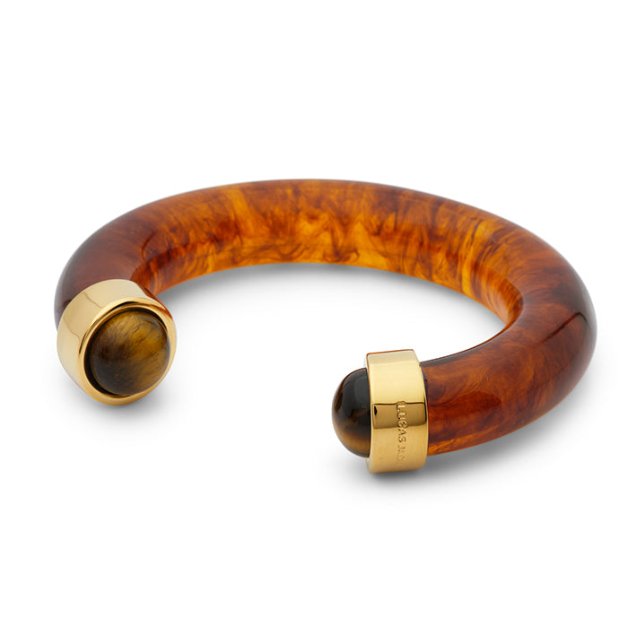 Thick Resin Bangle w Quartz End