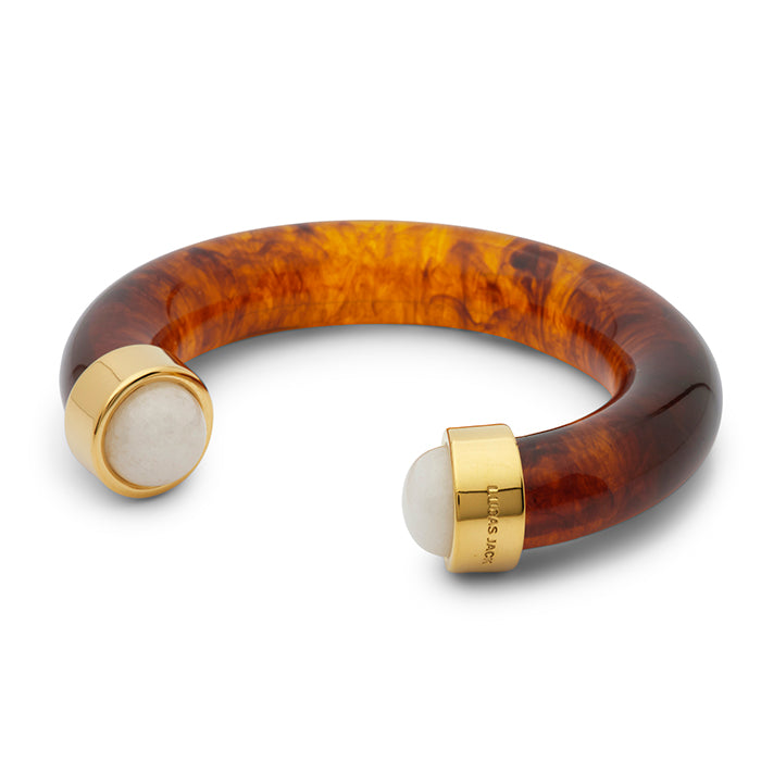 Thick Resin Bangle w Quartz End