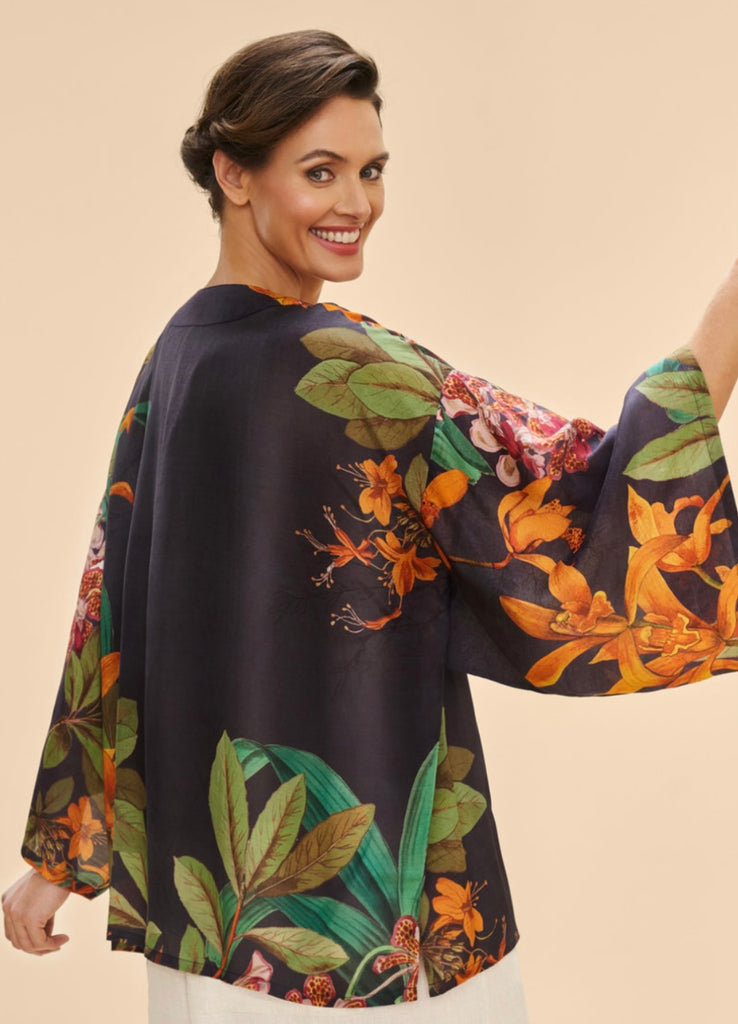 Powder - Botany Bliss In Charcoal Kimono Jacket
