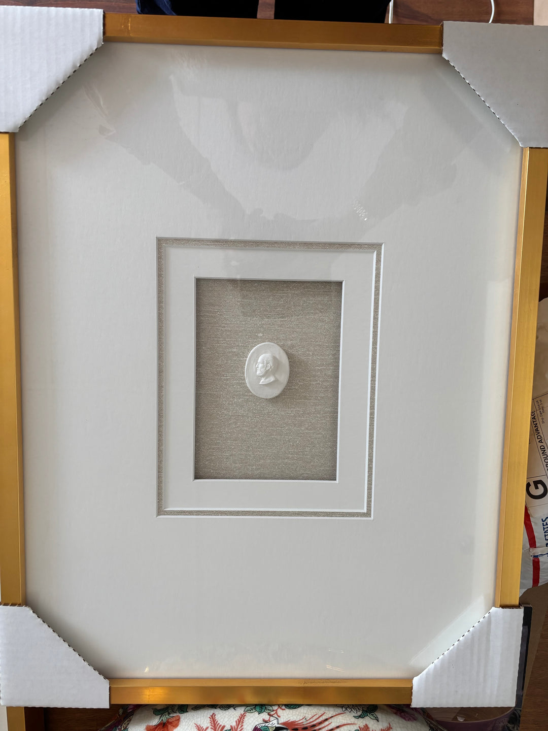 CUSTOM TAUPE INTAGLIO ART