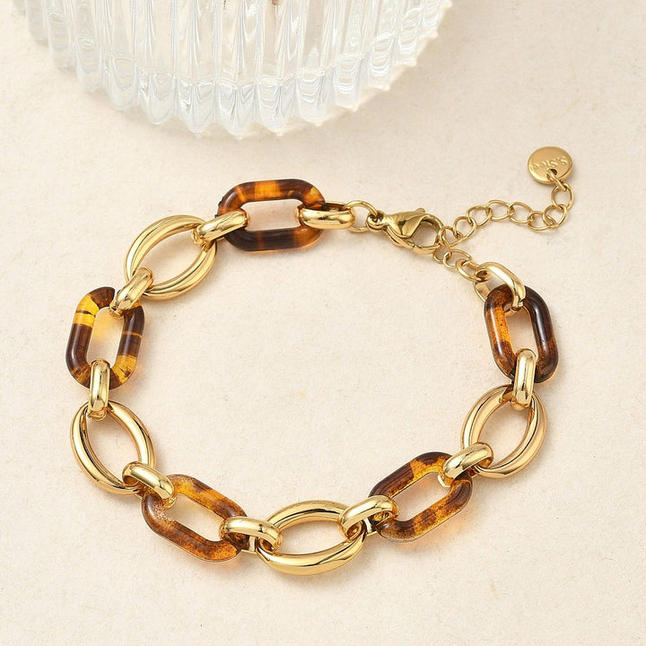 Stainless Steel Bracelets Real 18K Gold Plated