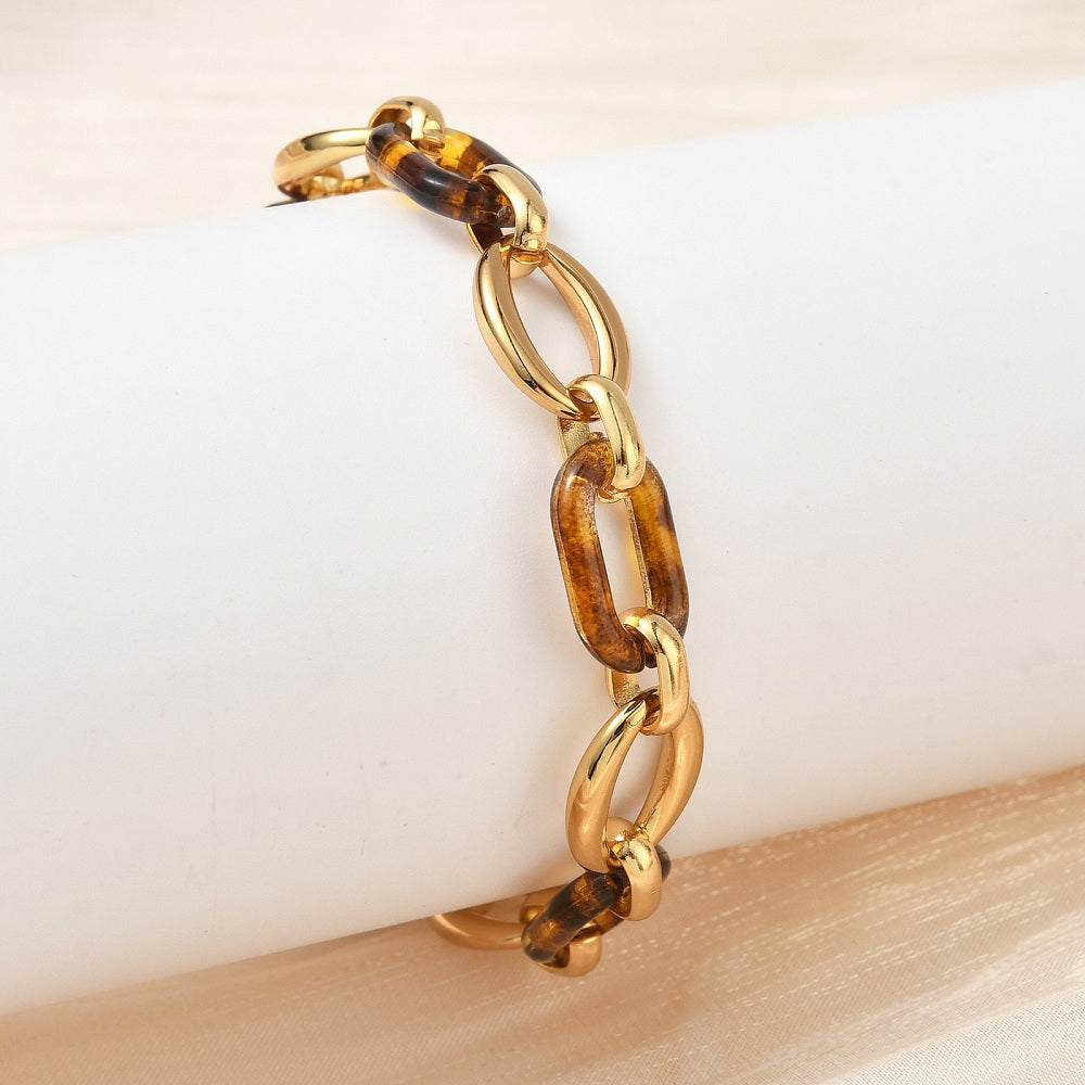 Stainless Steel Bracelets Real 18K Gold Plated