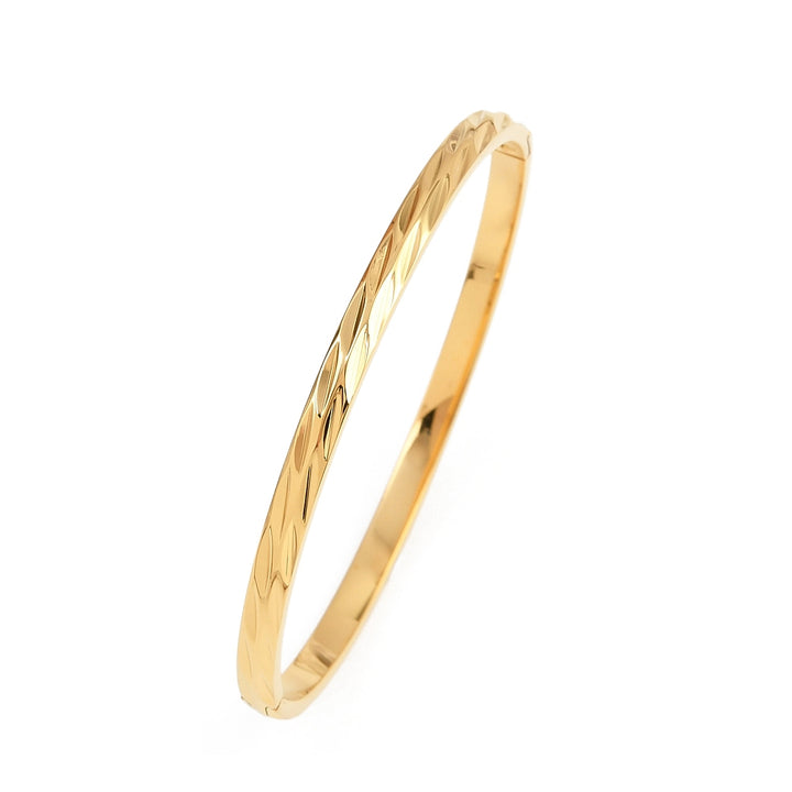 Stainless Steel with Real 18K Gold Plated. Hinged Bangle Bracelet