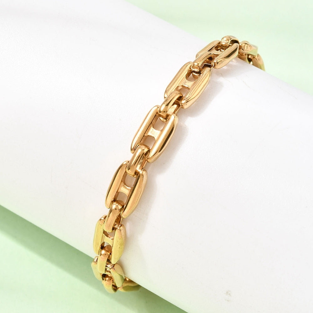 Stainless Steel Bracelets Real 18K Gold Plated