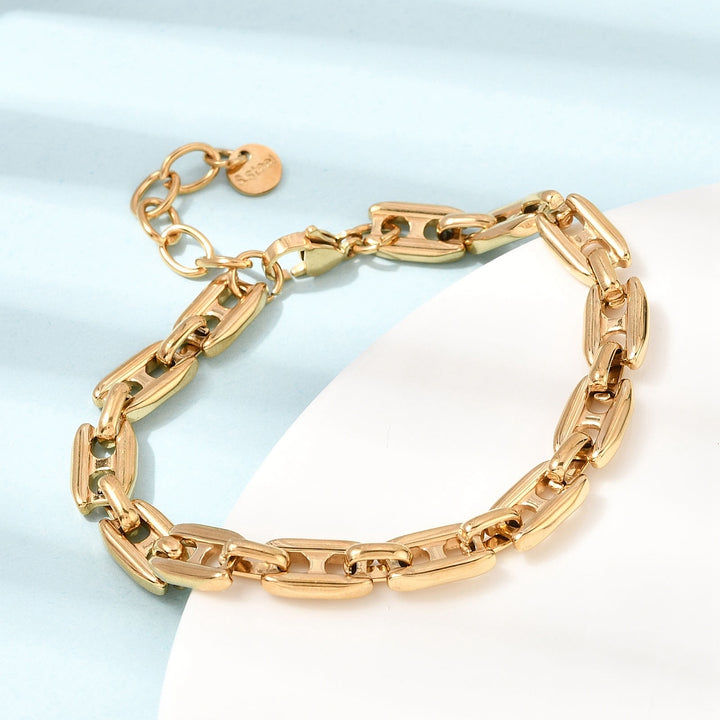 Stainless Steel Bracelets Real 18K Gold Plated