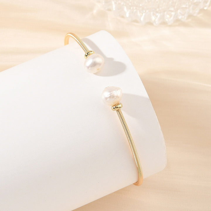 Stainless Steel with Real 18K Gold Plated. Hinged Bangle Bracelet
