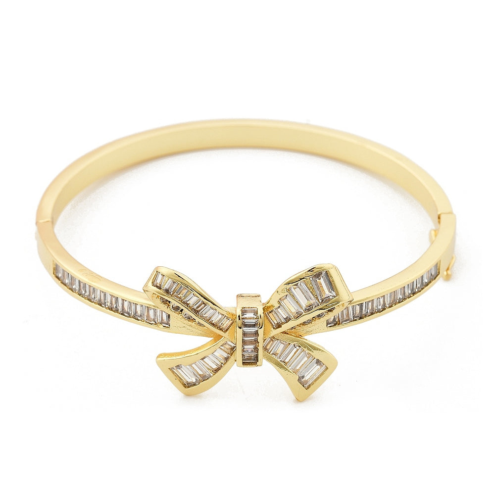Brass Micro Pave Clear Cubic Zirconia Hinged Bangles for Women, Heart, Cadmium Free & Lead Free, Rack Plating, Long-Lasting Plated, Real 18K Gold Plated