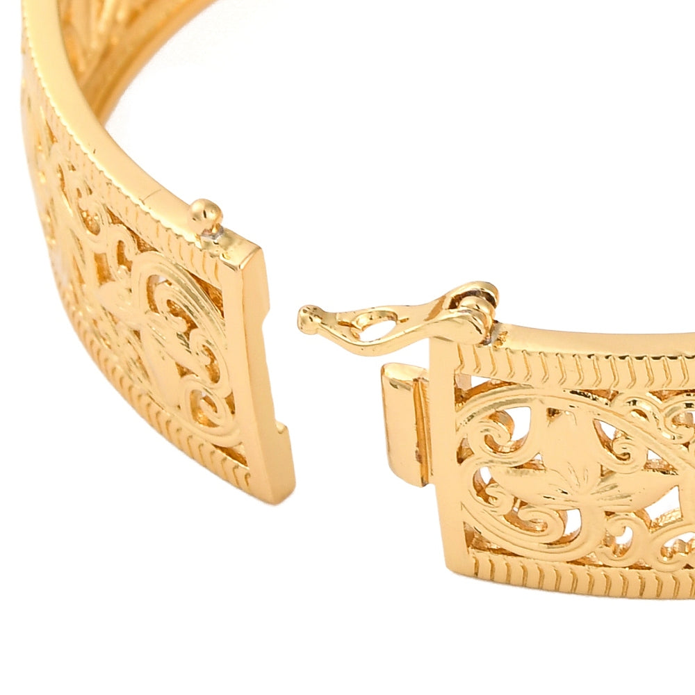 Brass Micro Pave Clear Cubic Zirconia Hinged Bangles for Women, Heart, Cadmium Free & Lead Free, Rack Plating, Long-Lasting Plated, Real 18K Gold Plated