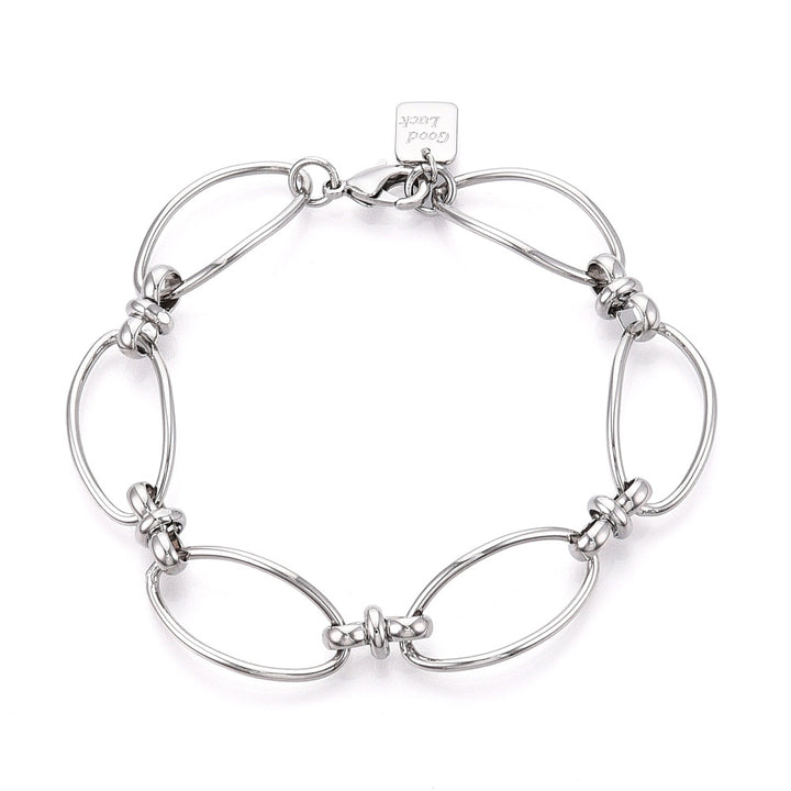 Oval Link Chain Bracelets for Women Nickel Free, Real 18K Gold Plated, 7-7/8 inch