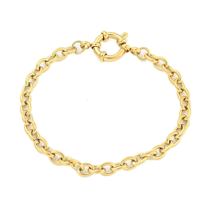 Stainless Steel Bracelets Real 18K Gold Plated