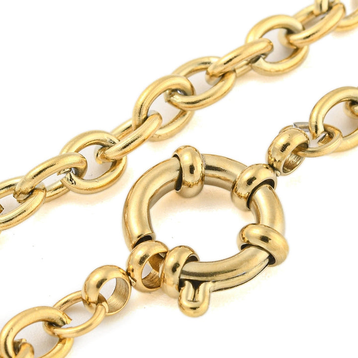 Stainless Steel Bracelets Real 18K Gold Plated