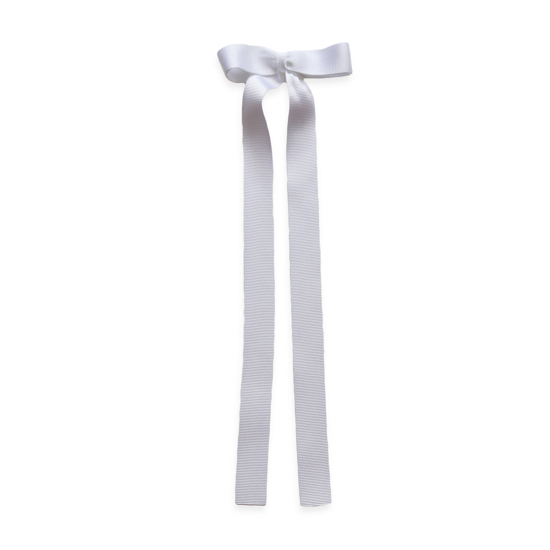 Eva's House Snap Clip - Grossgrain Long Tail Bow - 9 inches