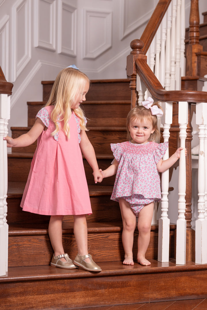 Sandy Belle Bonnet Pink & Blue Bloomer Set