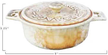 S/2 7"Rnd x 3-1/4"H Stoneware Brie Baker, Spreader, 2 Colors