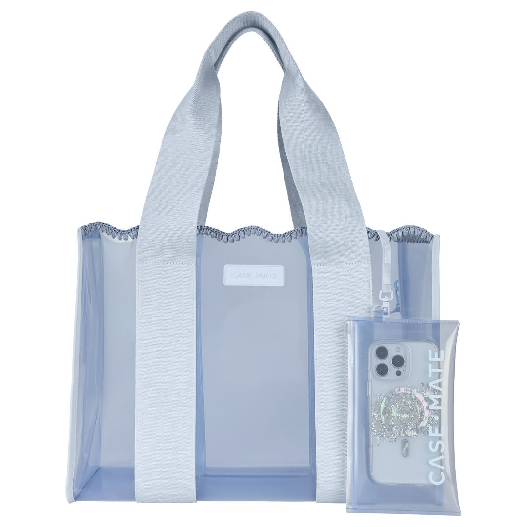 Jelly Tote w/ Phone Pouch - Carolina Blue Crochet