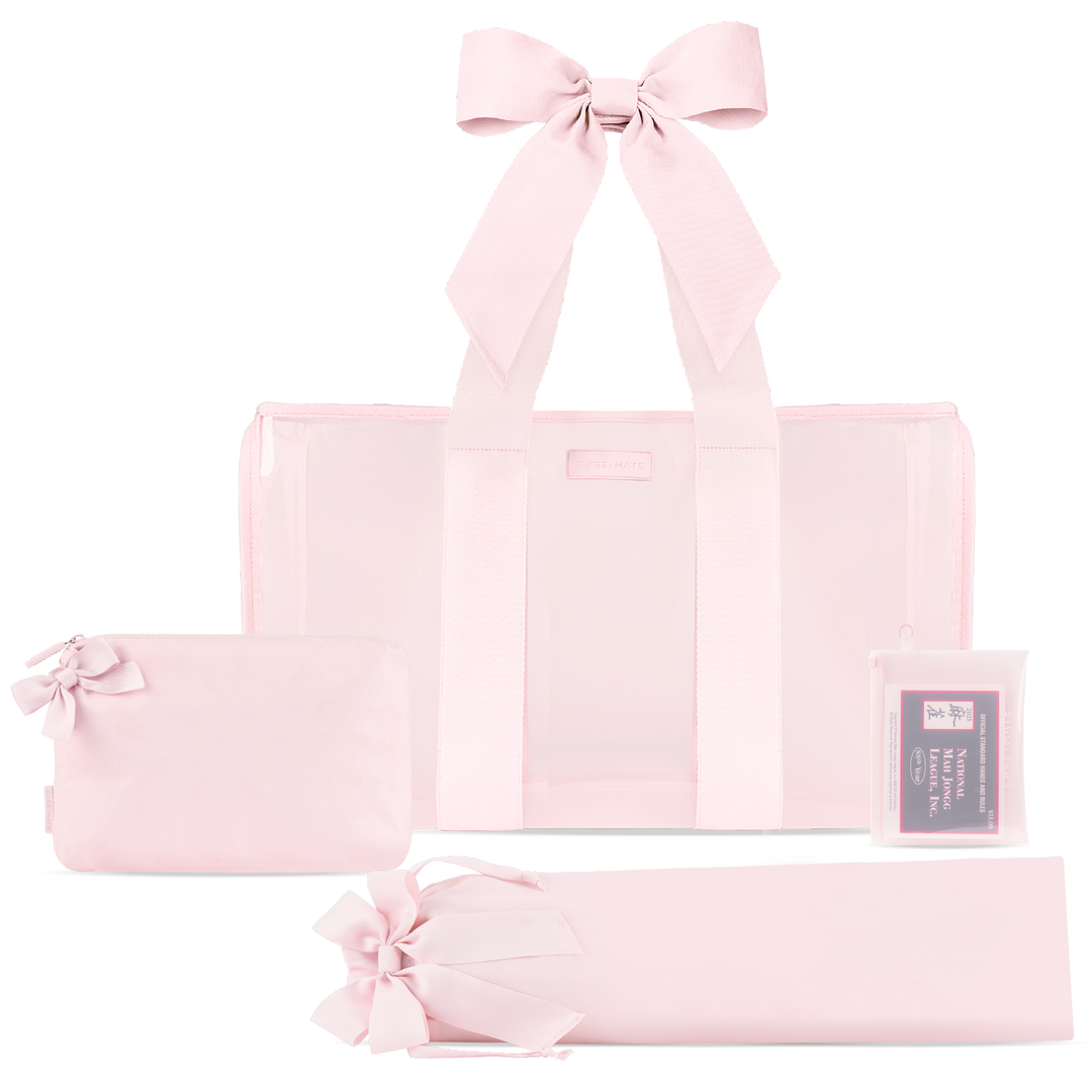 Case-Mate Mahjong Jelly Tote Set - Ballet Pink Bow