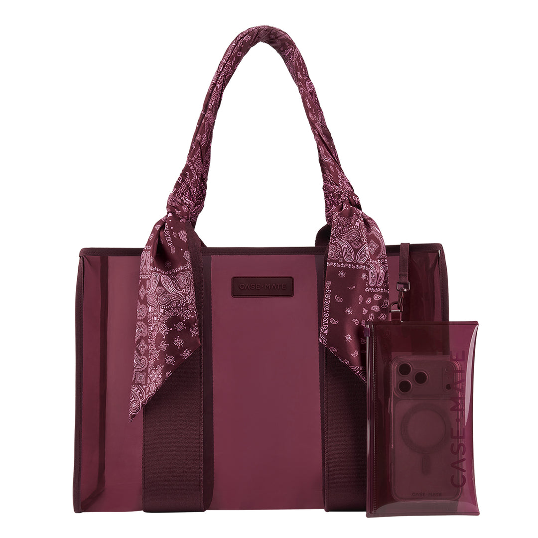 Jelly Tote w/ Phone Pouch - Mulberry Twilly Scarf