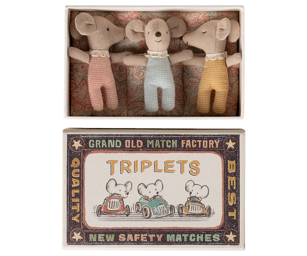 Triplets, Baby mice in matchbox - Checker