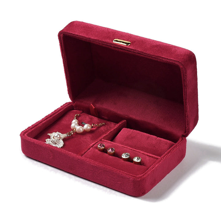Rectangle Iron Covered with Velvet Jewelry Set Storage Boxes, Travel Portable Jewelry Case, for Necklaces, Rings, Earrings and Pendants...