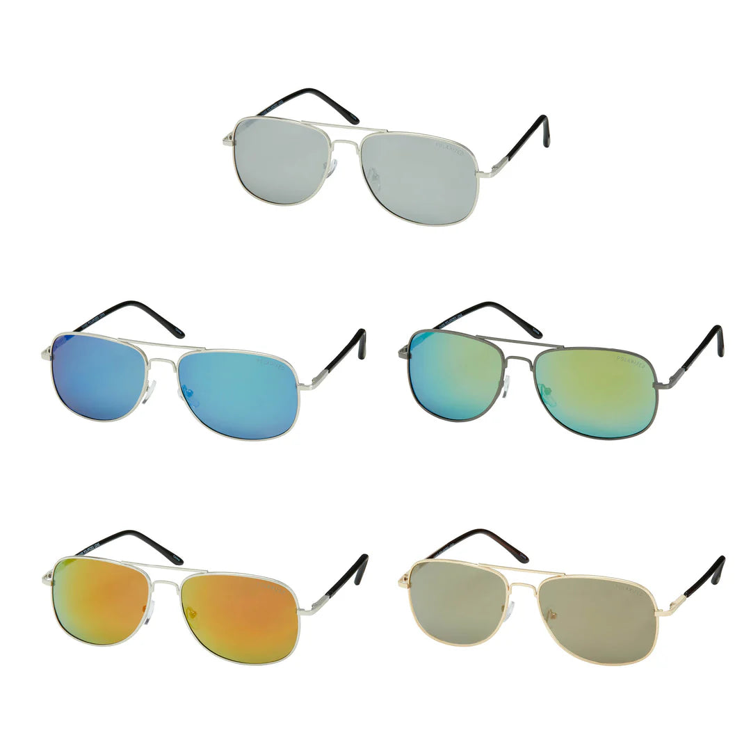Polarized- Square Metal Aviator Polarized Sunglasses