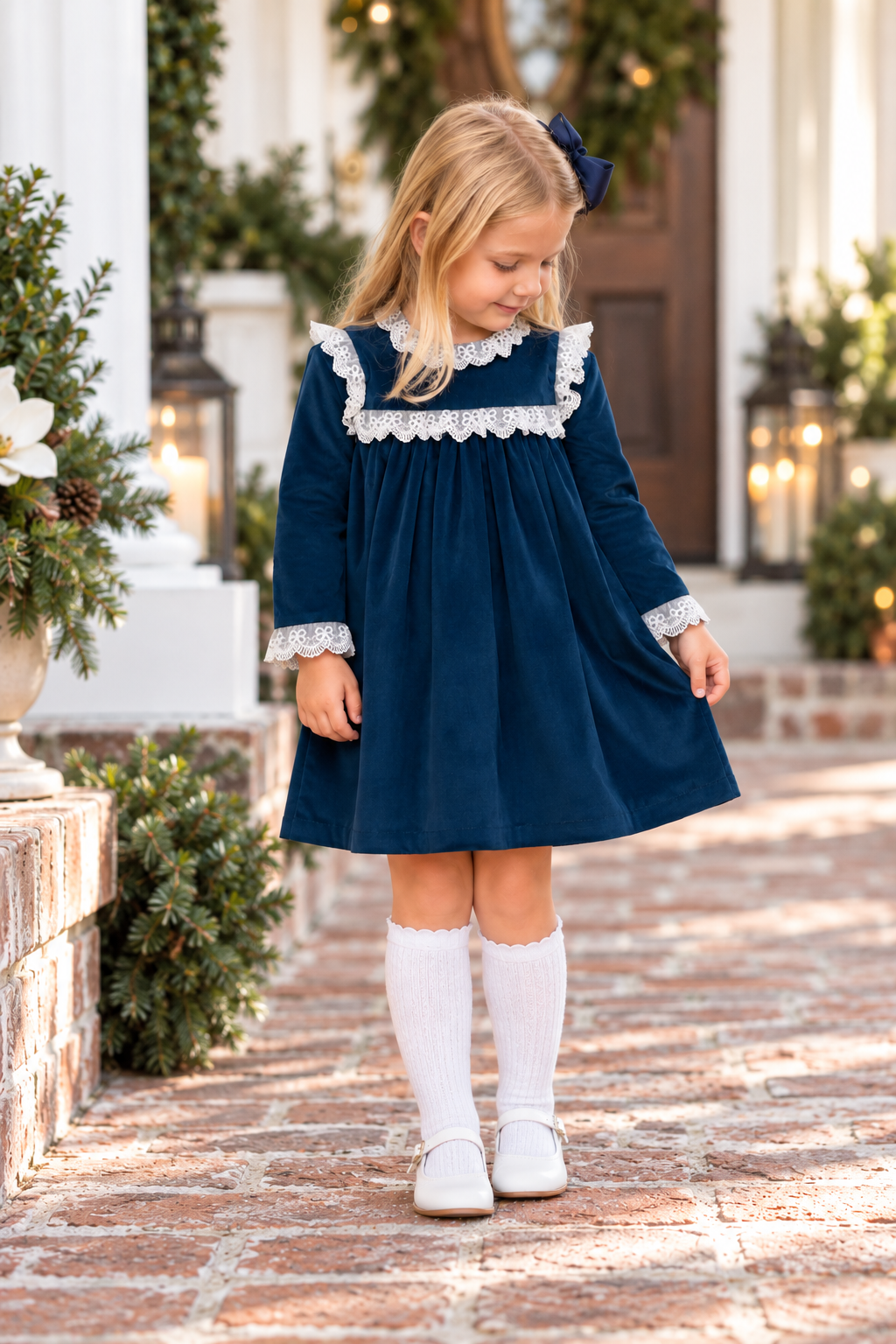 Malone Navy Heirloom Velvet