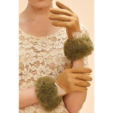 Powder - Bettina Two Tone FF Cuff Gloves- Sand