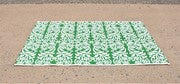 47 x 35" Bamboo Mat Green Stenciled