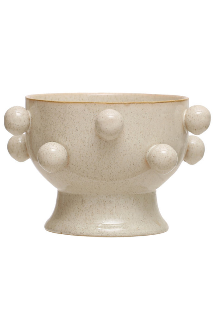 9" Round Stoneware Pot w Reactive Glaze