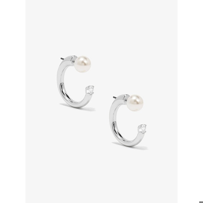 Deconstructed Pearl Crystal Hoop Earring