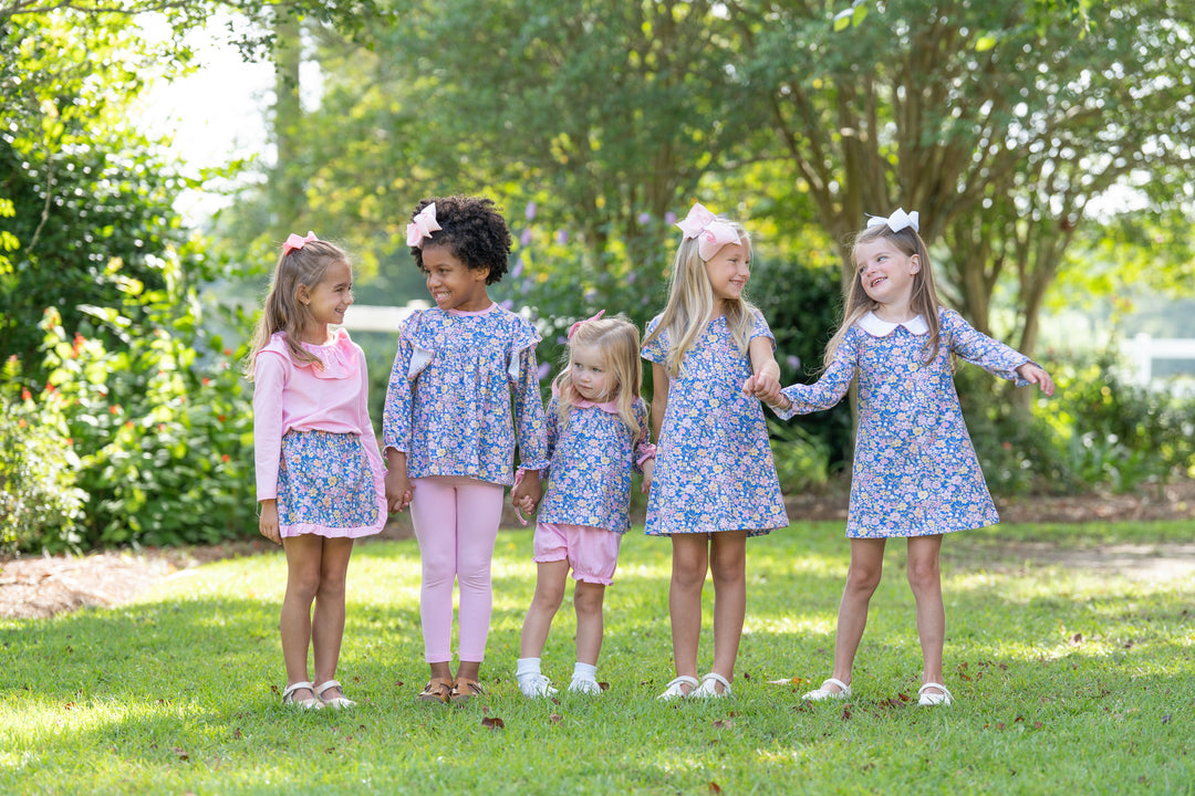 Abree Ditsy Navy Pink Watercolor Legging Set
