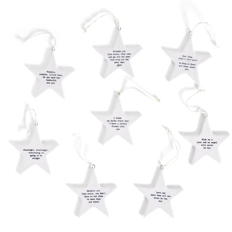 Star Ornaments Un Includes 8 Sayings