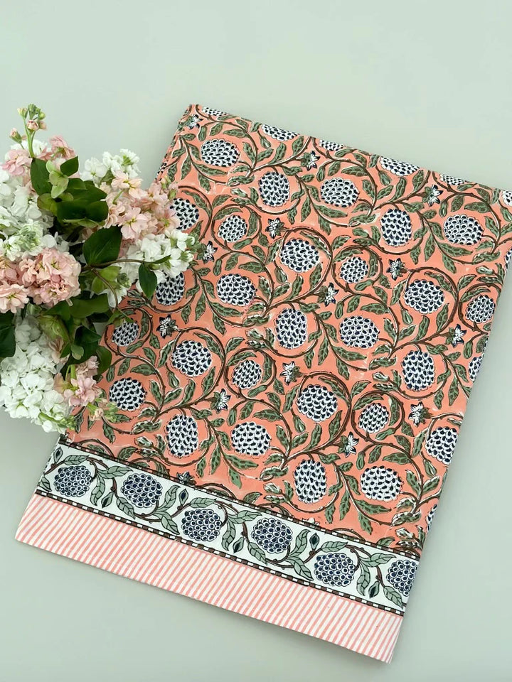 Don Lino Orange print tablecloth, 72 x 132 in