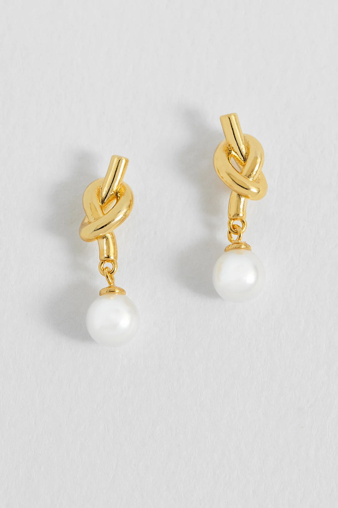 Pearl Drop Knot Studs