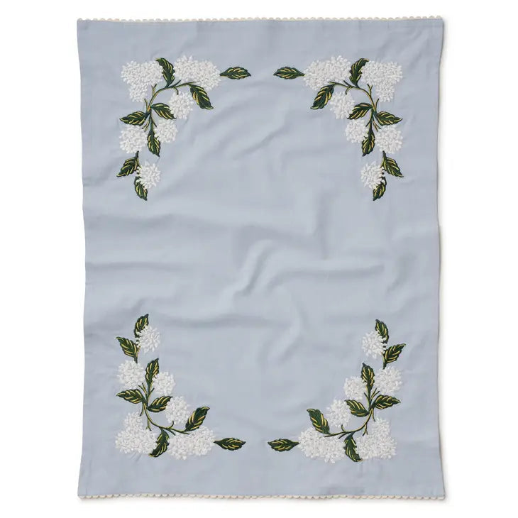 Hydrangea Embroidered Tea Towel - Rifle Paper Co