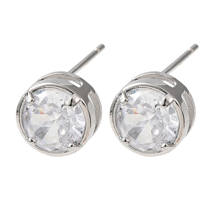 CZ Stud Earrings Rack Plating Real 18K plated