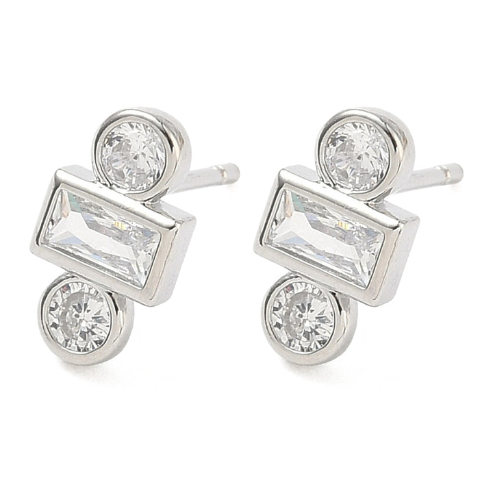 Rack Plating Cubic Zirconia Earrings Real 18K Gold Plated