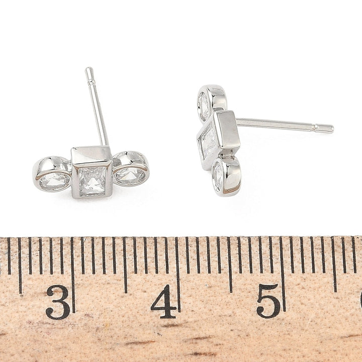 Rack Plating Cubic Zirconia Earrings Real 18K Gold Plated