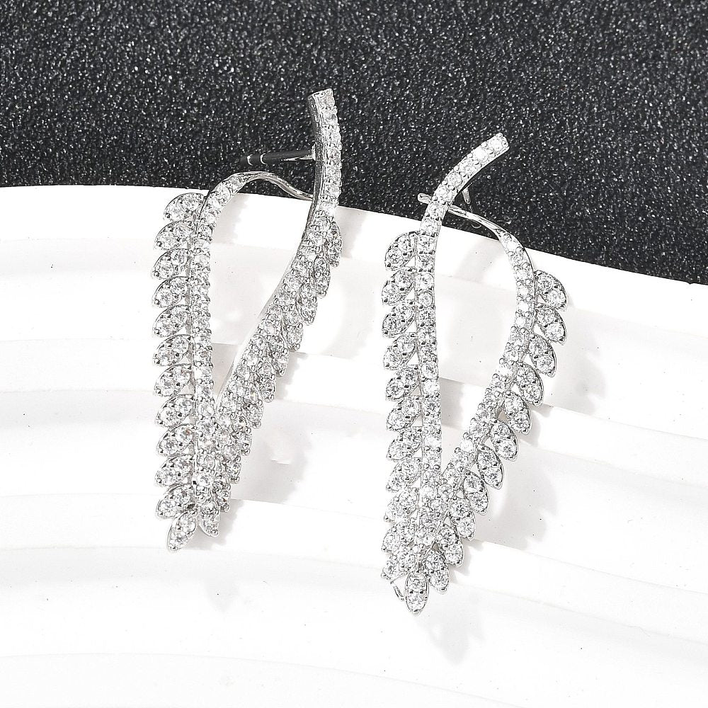 Rack Plating Cubic Zirconia Earrings Real 18K Gold Plated