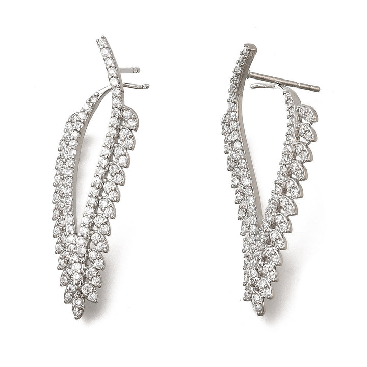 Rack Plating Cubic Zirconia Earrings Real 18K Gold Plated