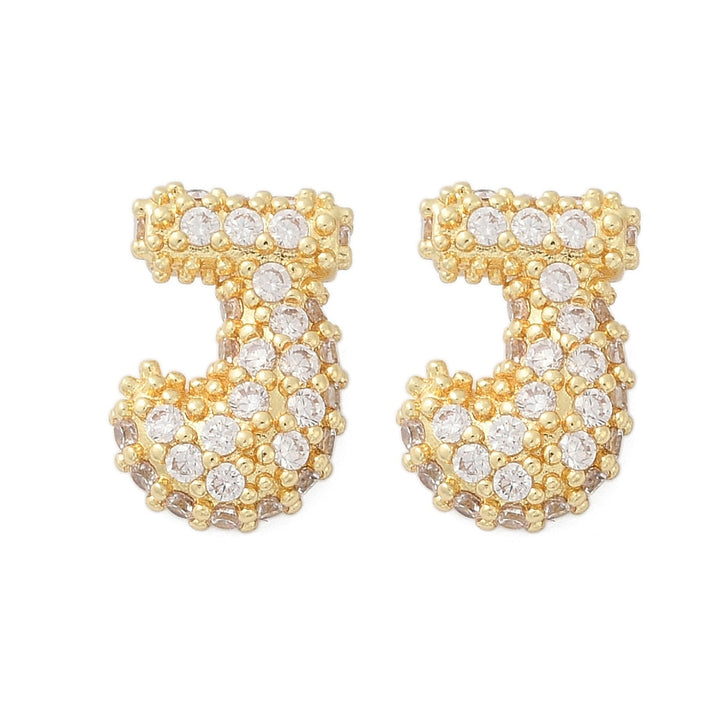 Brass Micro Pave Cubic Zirconia Stud Earrings, Rack Plating, Long-Lasting Plated, Real 18K Gold Plated