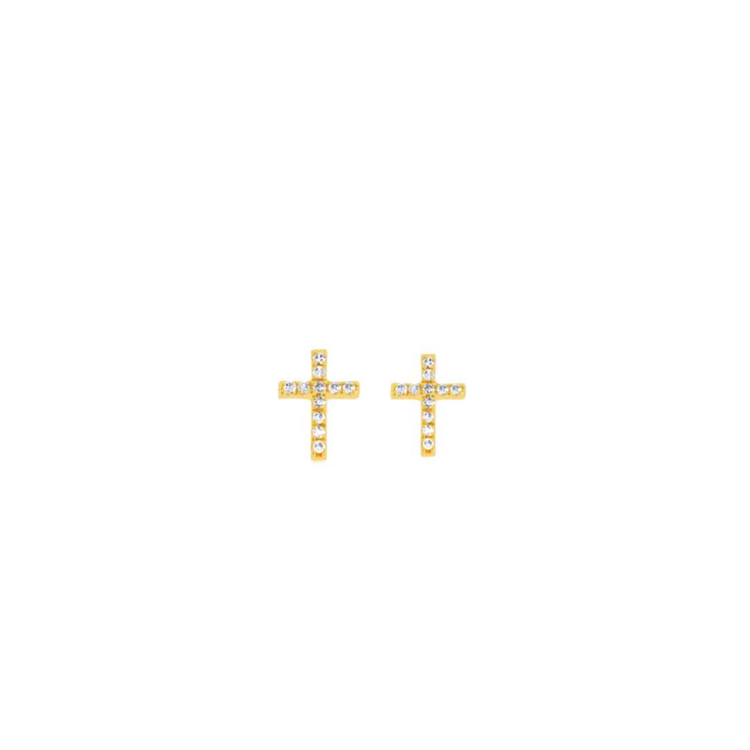 Pave CZ Cross Studs