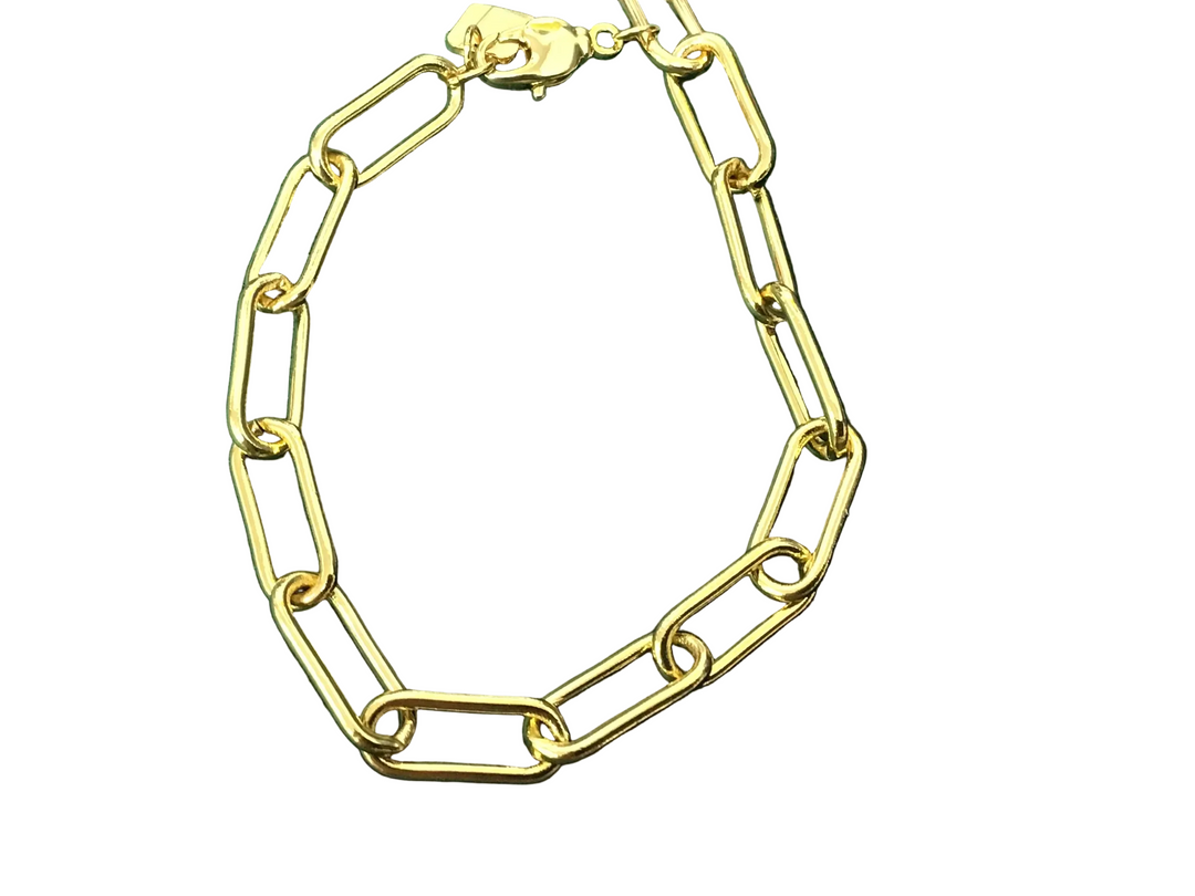 Paper Clip Bracelet Gold