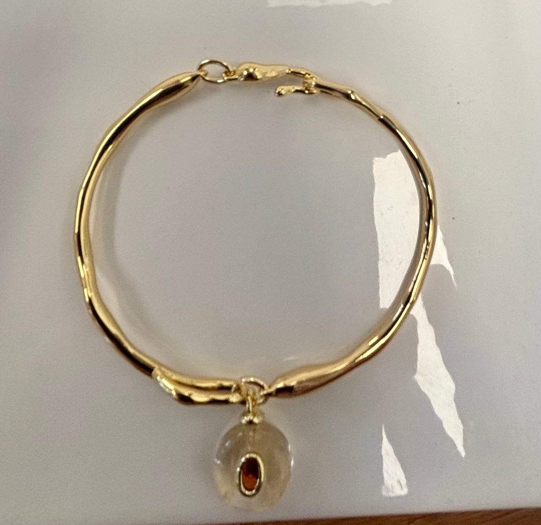 Multi-Link with Round Gemstone Focal Bracelet