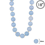 20MM Natural Stone Beaded 18" Necklace