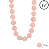 20MM Natural Stone Beaded 18" Necklace